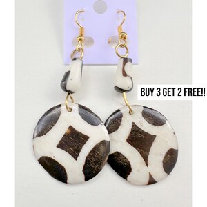 766 Handmade Gift, Grandma Gift, Gift for Her, Personalized Gifts, Earrings Set, African Jewelry, African Bone Earrings, Ethnic Earrings.