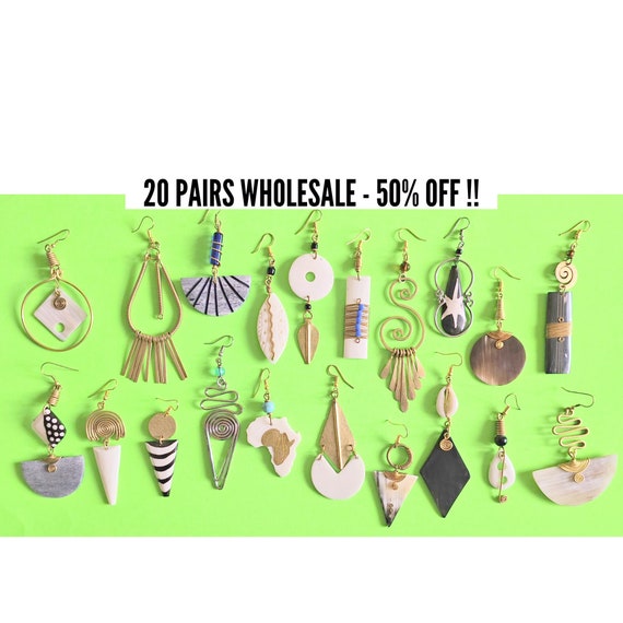 ON SALE Earring Set African Earrings Wholesale Boho Style Earrings Brass Earrings African Jewelry Gifts for Women Ethnic Earrings gift Etsy