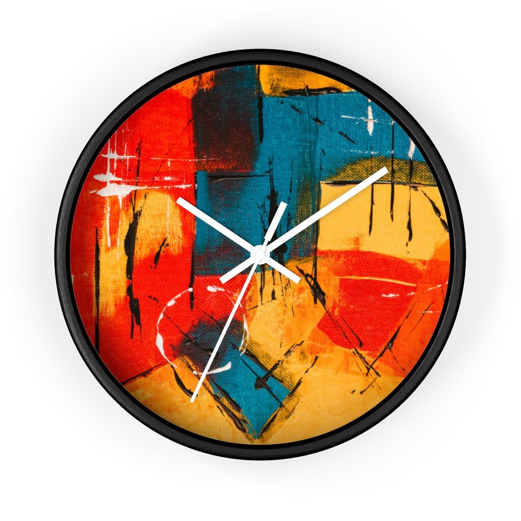Abstract Intense Colors Wall Clock Decor Wall Clock Etsy UK