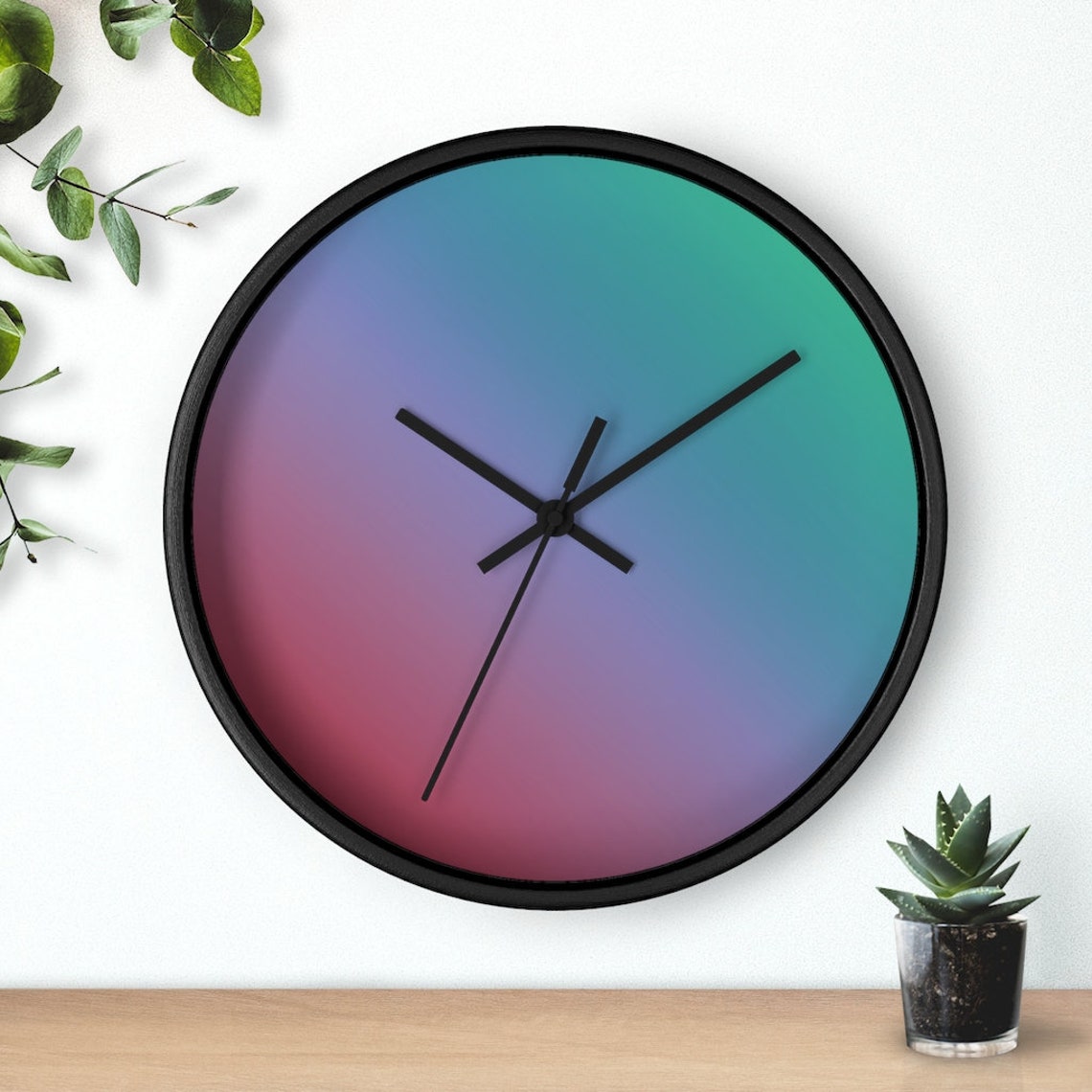 Colorful gradient wall clock Minimalistic design Wall Clock Etsy
