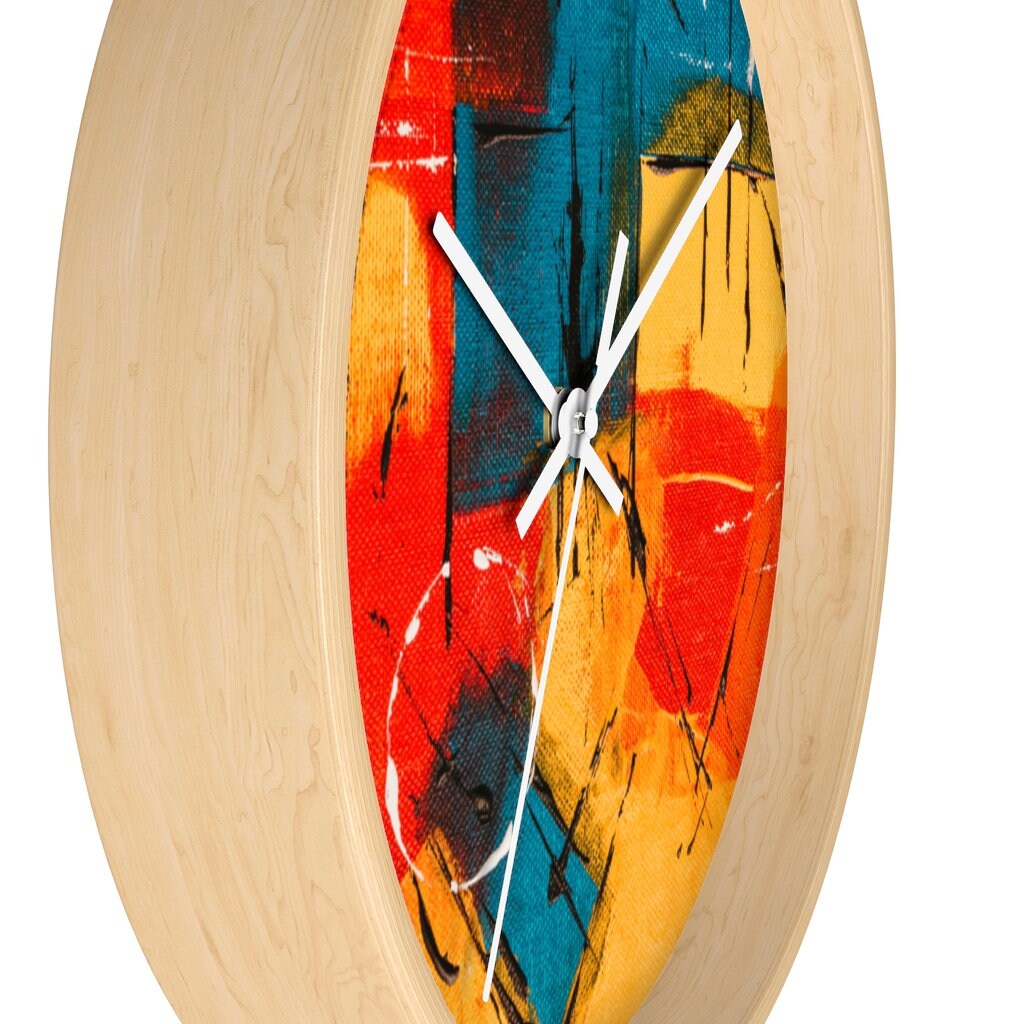 Abstract Intense Colors Wall Clock Decor Wall Clock Etsy UK