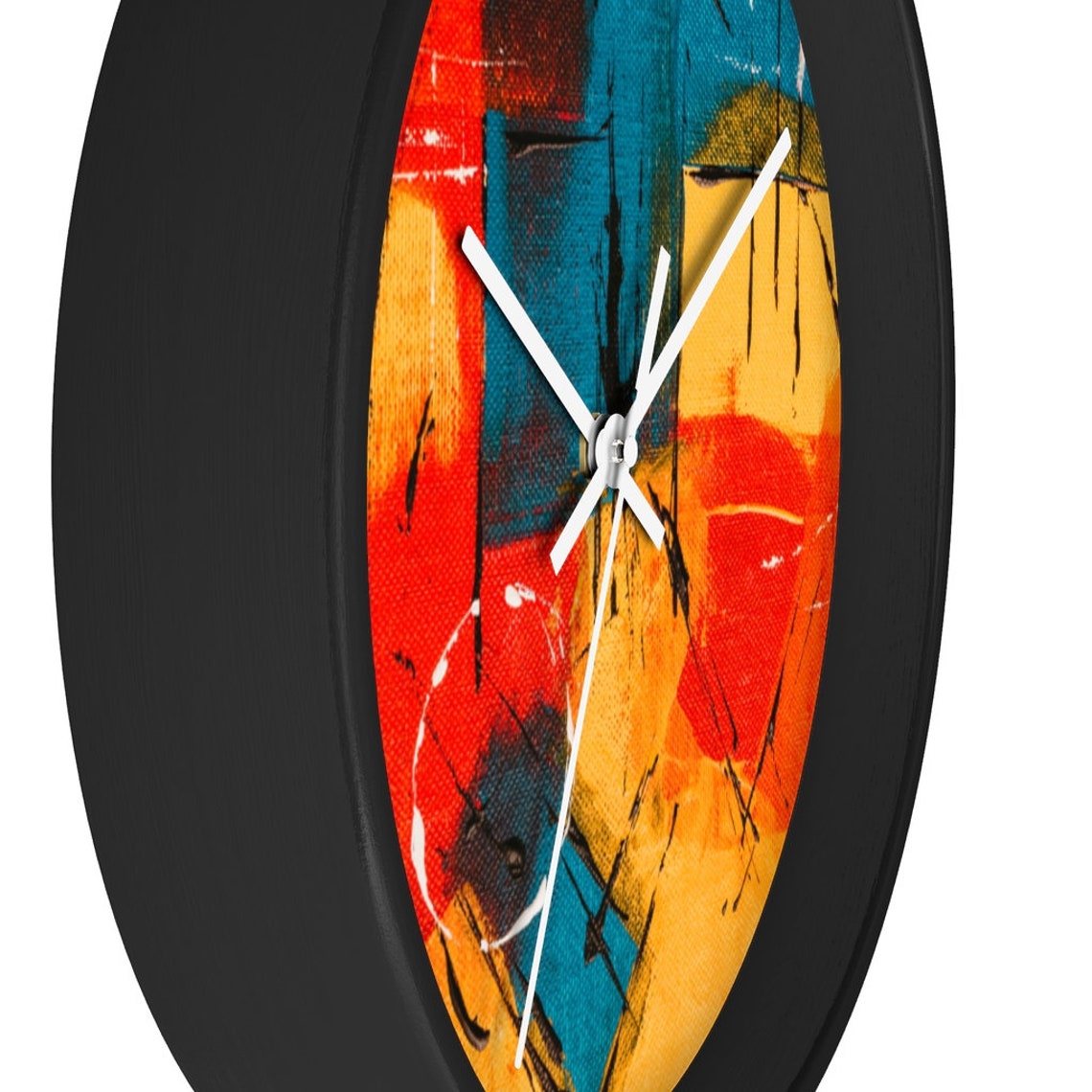 Abstract Intense Colors Wall Clock Decor Wall Clock Etsy