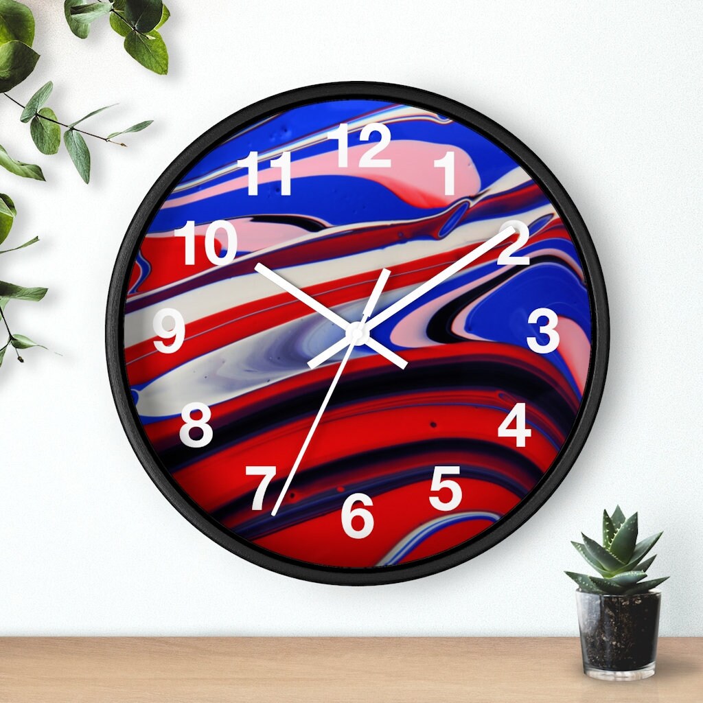 Abstract Intense Colors Wall Clock Decor Wall Clock Etsy New Zealand