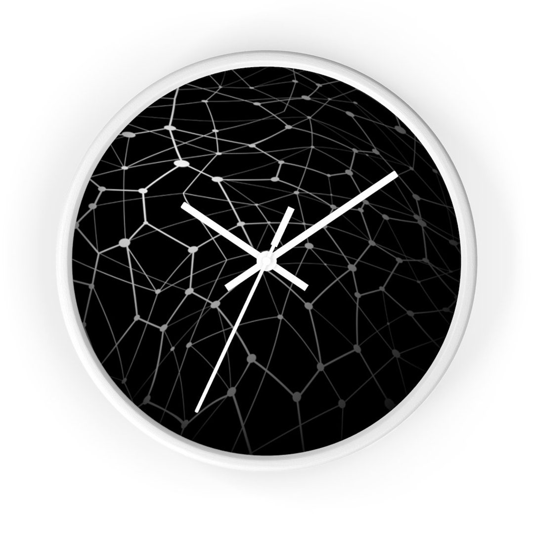 Abstract Black Wall Clock Decor Wall Clock Etsy