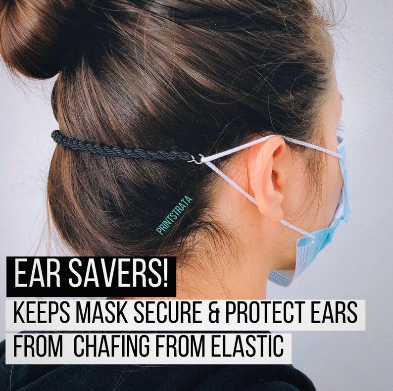 Ear Savers/Mask Lanyard 2-in-1 Accessory | Elastic Mask Strap Relief Clip Ear Relievers | Optional Clasp Upgrade | S clip Face Mask Extender 