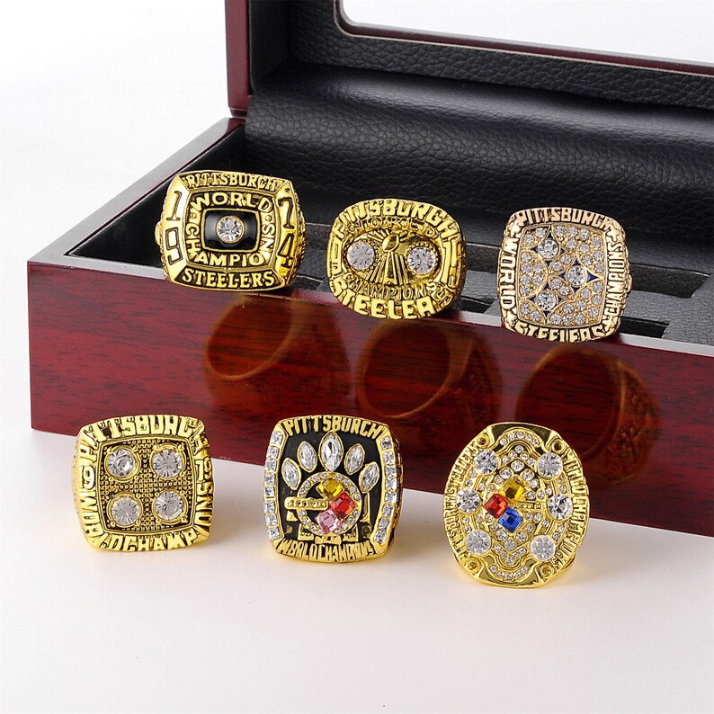 NFL Super Bowl Ring Set Pittsburgh Steelers Championship Ring Etsy