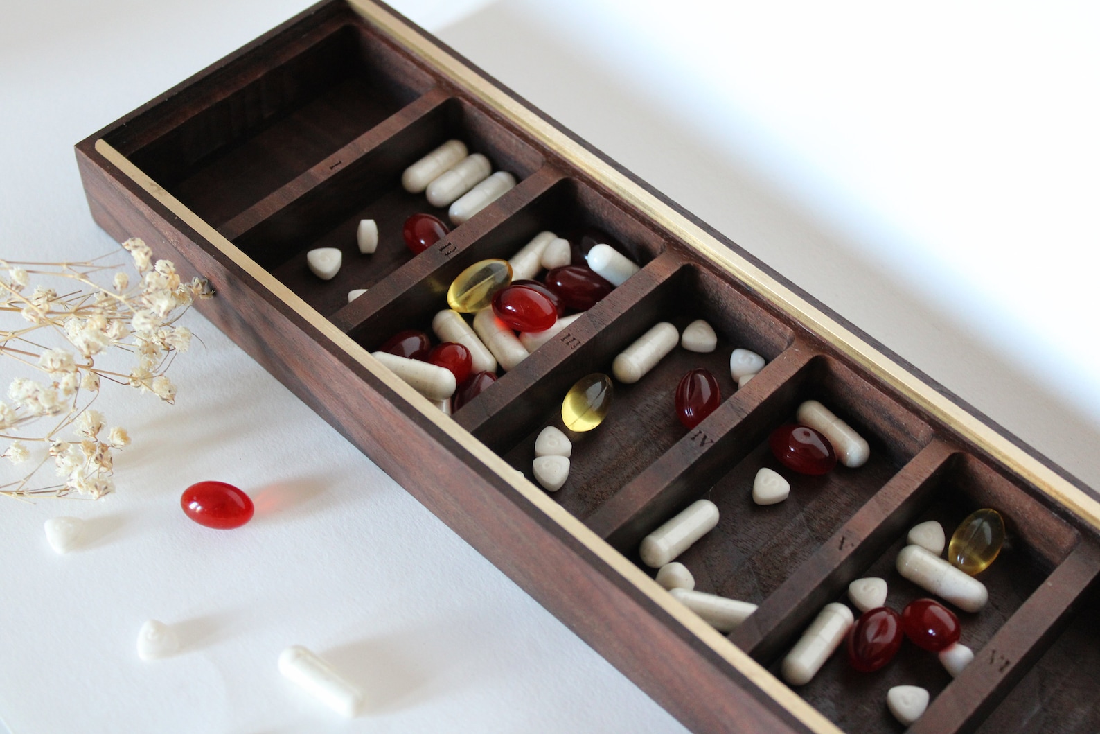 Pill case pill organize wood pill box pill box 7 day twice Etsy