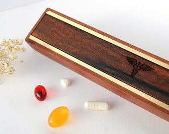 Travel pill case, 7 day pill storage, Pill case 7, daily pill organizer, pill container, 7 Day pill box, Wooden pill box, christmas gifts