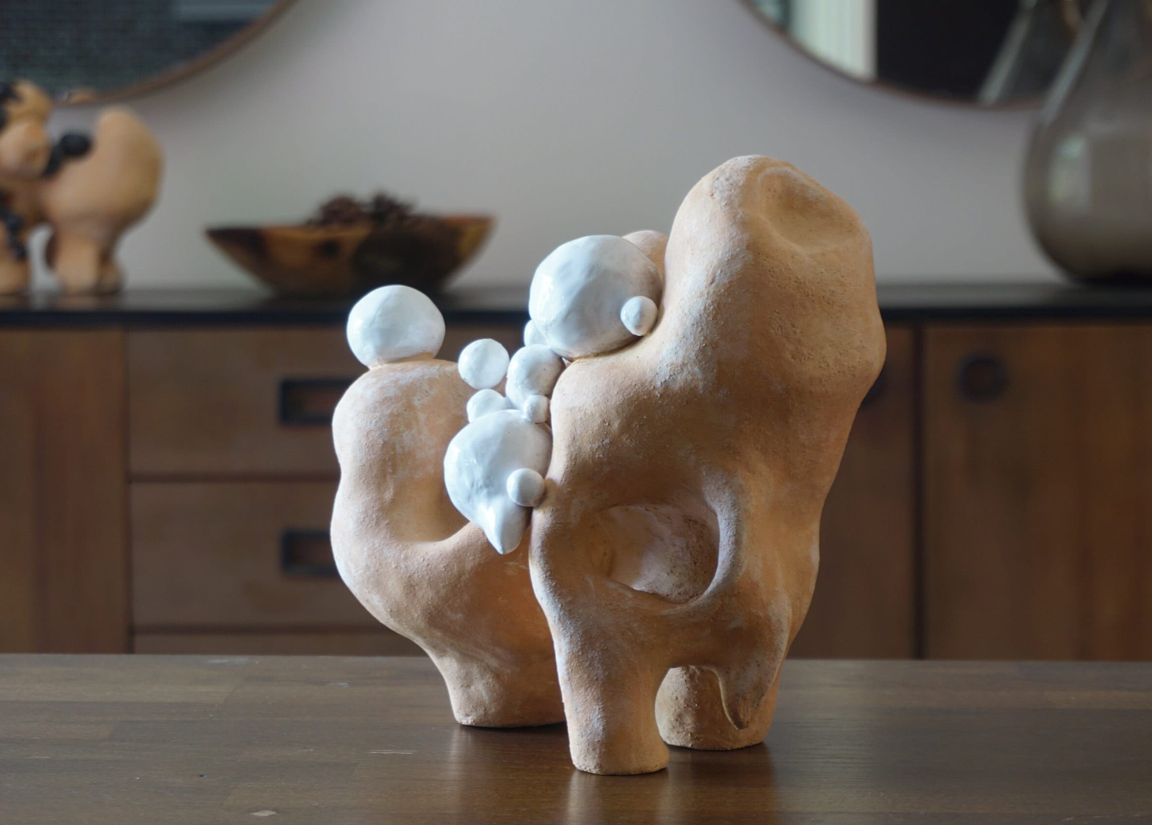 手作りシャモット粘土彫刻：現代アートオブジェ - Etsy 日本