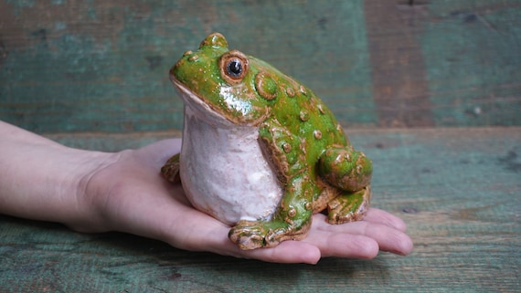 Ceramic Frog Figurine, Ceramic Sculpture Art, Cute Frog Statue, Ceramic  Toad, Ceramic Animal 