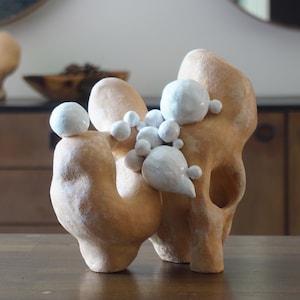 Handmade Chamotte Clay Sculpture: Contemporary Art Object