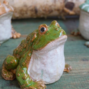 Ceramic Frog Figurine, Ceramic Sculpture Art, Cute Frog Statue, Ceramic Toad, Ceramic Animal image 2