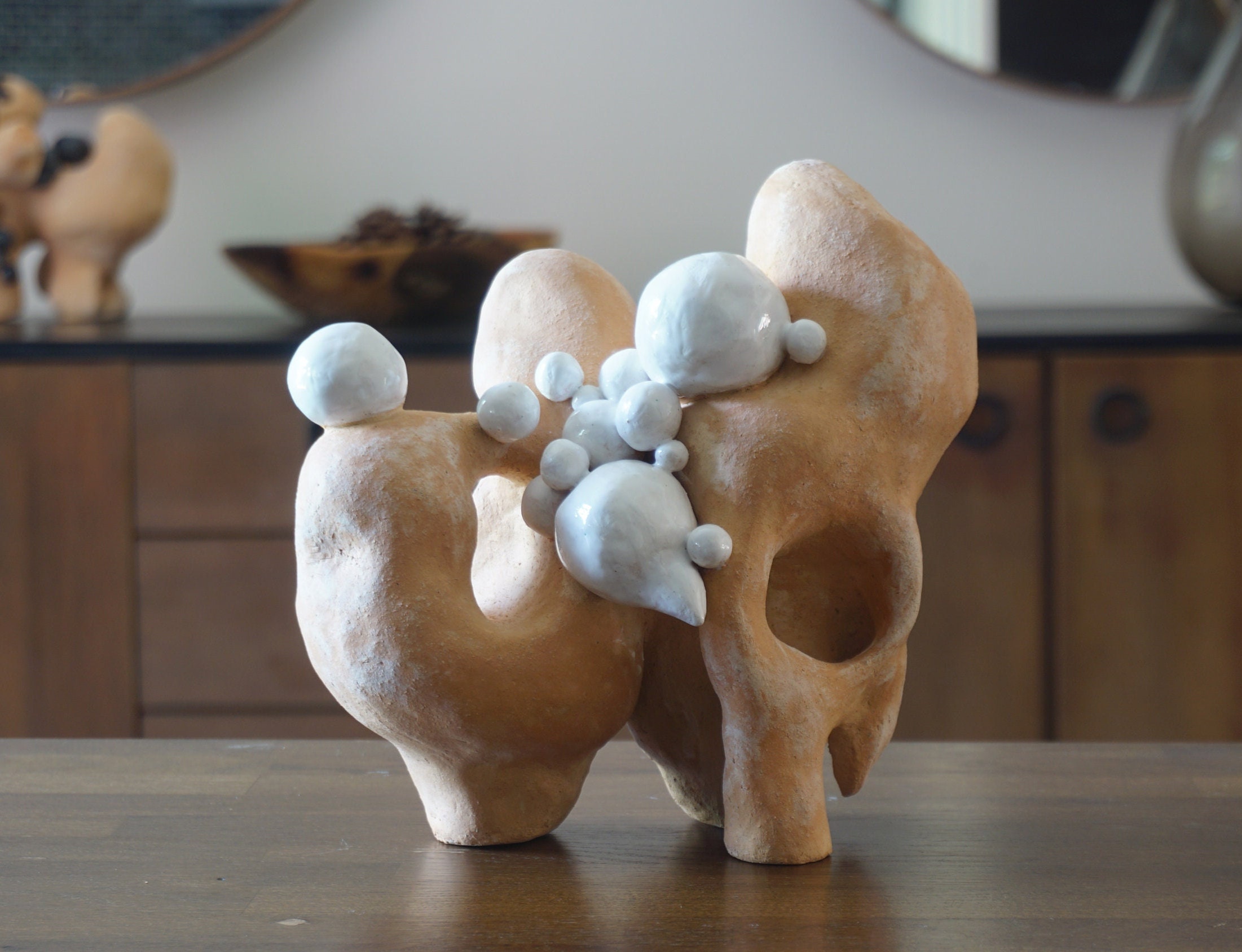 手作りシャモット粘土彫刻：現代アートオブジェ - Etsy 日本
