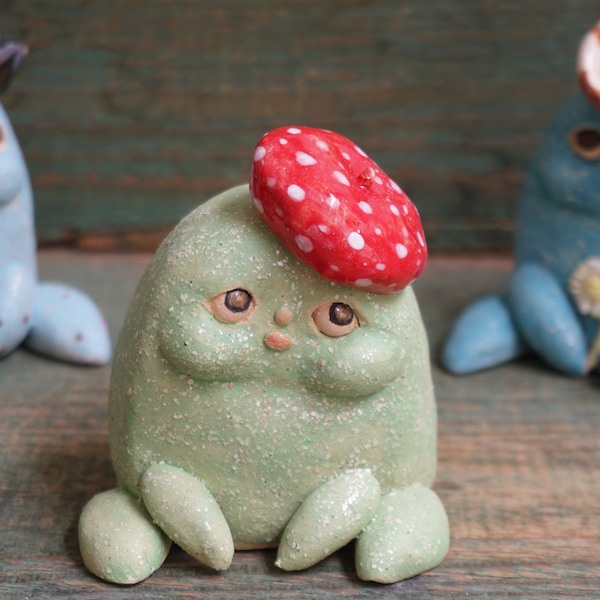 Mushroom Figurine: Weird Sculpture Art