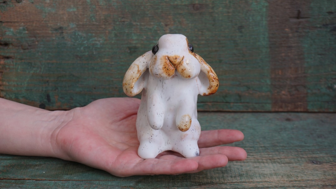 Handmade Ceramic Rabbit Figurine: Weird Sculpture Art