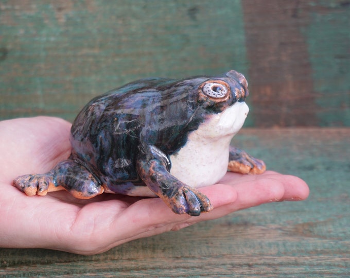 Ceramic Frog Figurine Ceramic Sculpture Art Cute Frog Etsy