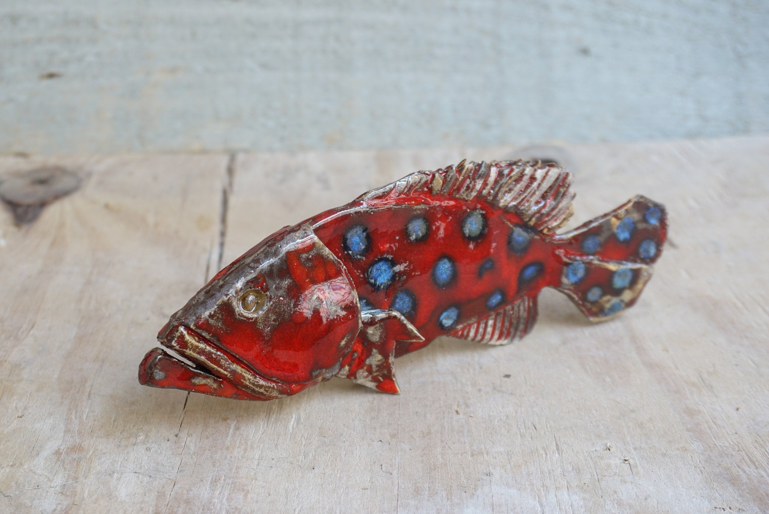 Ceramic Sculpture Fish Sculpture Animal Figurines Fish Etsy