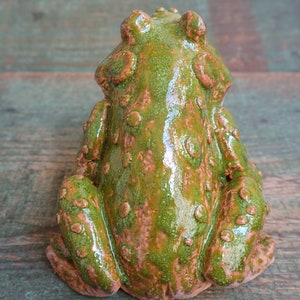 Ceramic Frog Figurine, Ceramic Sculpture Art, Cute Frog Statue, Ceramic Toad, Ceramic Animal image 4