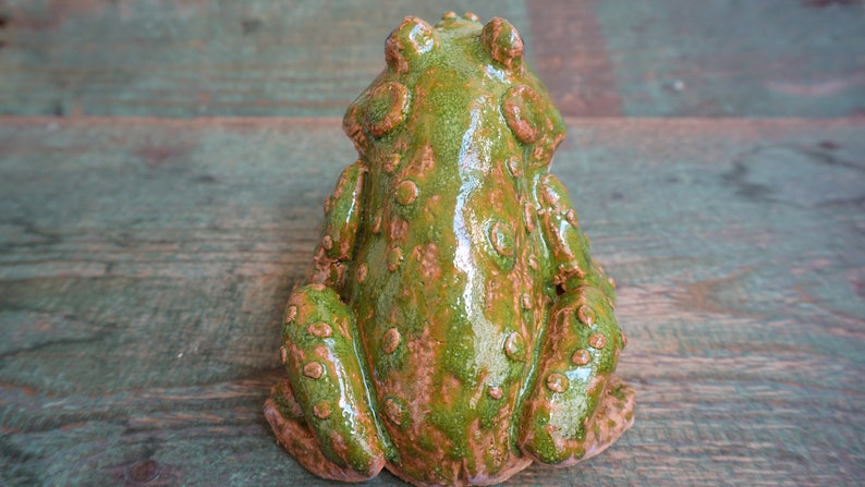 Ceramic Frog Figurine, Ceramic Sculpture Art, Cute Frog Statue, Ceramic Toad, Ceramic Animal image 4