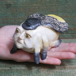 Ceramic Sculpture Art, Human Face Weird Sculpture, Insect Figurine, Ceramic Animal