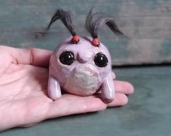 Ceramic Frog Figurine: Weird Sculpture Art, Ugly Creatures