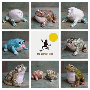 Ceramic Frog Figurine, Ceramic Sculpture Art, Cute Frog Statue, Ceramic Toad, Ceramic Animal image 5