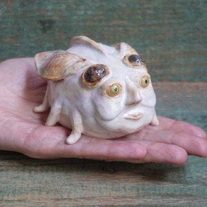 Ceramic Sculpture Art, Human Face Weird Sculpture, Insect Figurine, Ceramic Animal