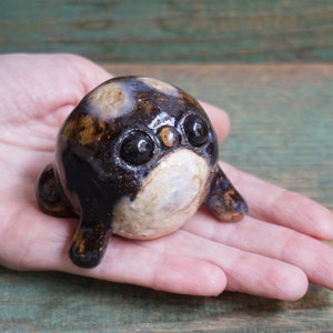 Ceramic Frog Figurine, Ceramic Sculpture Art, Cute Frog Statue, Rain Frog, Ceramic Animal
