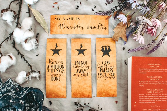 hamilton bookmarks etsy