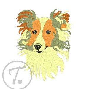 Sheltie Dog Embroidery Design: Shetland Sheepdog Pattern (3x3 to 6x10 inch) (Digital Download)