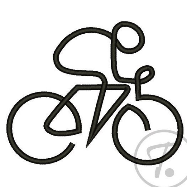 Sport Embroidery Design. Biking Embroidery Design. Cyclist in 5 sizes. Cyclist sport. For Clothes and T-shirts. Machine embroidery. Pattern
