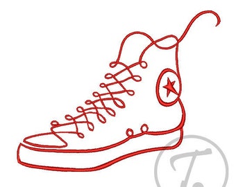 All Star sneakers embroidery design. Replica famous Old-fashion Sneakers. Popular Sneakers in 5 sizes. Machine Embroidery Digital Pattern