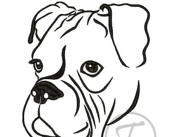 Boxer dog embroidery design. Dogs embroidery design in 4 size. Pets. Medium size dog. Design of dogs. Machine Embroidery Digital Pattern