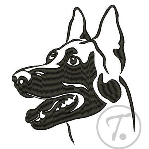 Belgischer Malinois Hund Stickdatei. Belgischer Schäferhund Malinois in 4 Größe. Haustier Design. Wachhunde. Stickdatei für die Stickmaschine