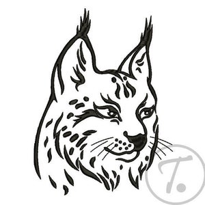 Lynx-borduurontwerp: machineborduurpatroon wilde kat (digitale download)