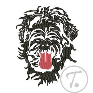 Black Russian Terrier embroidery design: Dog Portrait in 3 size Pattern (Digital Download)