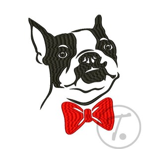Boston Terrier dog embroidery design. Boston Terrier dog in 4 sizes. Pets. House dog. Design of dogs. Machine Embroidery Digital Pattern