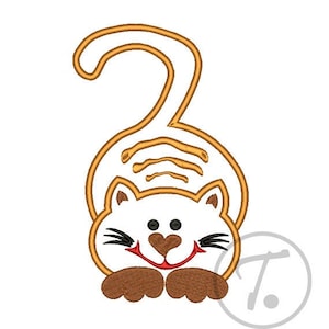 Stickdatei Katze in 4 größe. Haustierentwurf Porträtkatzenentwurf für Kleidung und T-Shirts. Stickdatei für die Stickmaschine