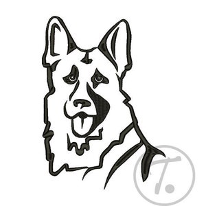 German Shepherd Embroidery Design: Dog Pet Portrait (Digital Pattern)