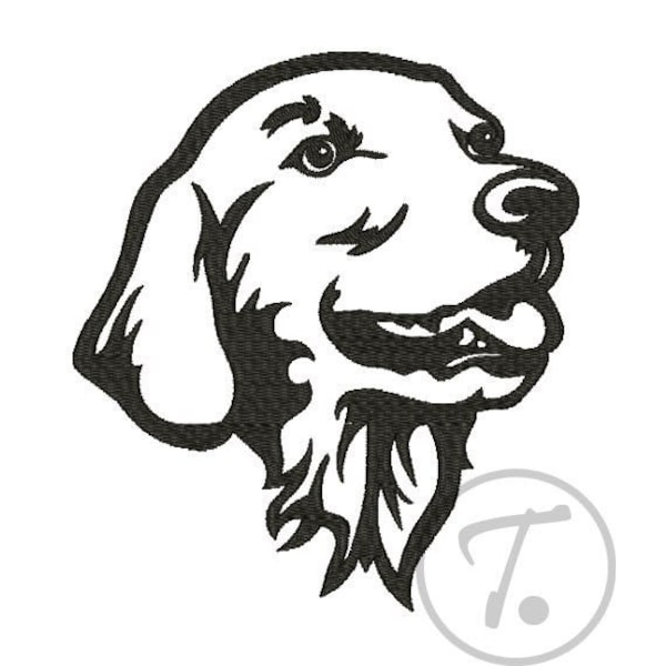 Golden Retriever dog design. 4 sizes. Golden Retriever dogs embroidery. Pet. Watchdog. Design applique of dog. Machine embroidery. Pattern