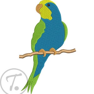 Parrot Embroidery Design: Bird Parakeet Digital Pattern