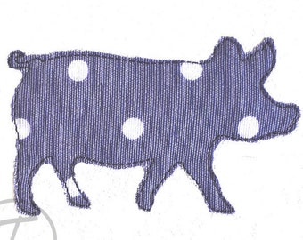 Applique design for Kids in 3 size. Easy applique. Design for pig. Machine Embroidery Digital Pattern