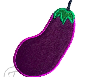 Applique for Kitchen. Eggplant in 3 size. Easy applique for eggplant. Applique Embroidery Design for home. Machine embroidery. Pattern