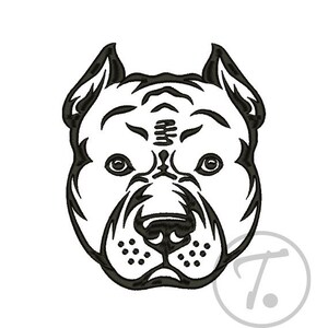 Pit Bull Terrier Hundeentwurf in 4 Größe. Hunde Stickdatei. Haustiere. WACHsHUND. Mittelgroßes Hundedesign. Stickdatei für die Stickmaschine