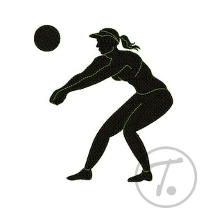Volleyball Player Embroidery Design: Sport Silhouette (Digital Download)