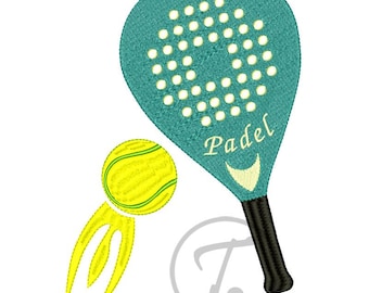 Padel Racket Embroidery: Padel Design in 4 Sizes, Pattern (Digital Download)
