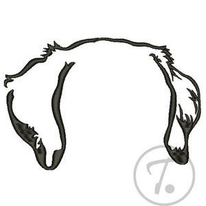 Labrador Dog ears. Embroidery design of dogs ears outline. 4 sizes. Pets. Embroidery for Clothes and T-shirts. Machine embroidery Pattern