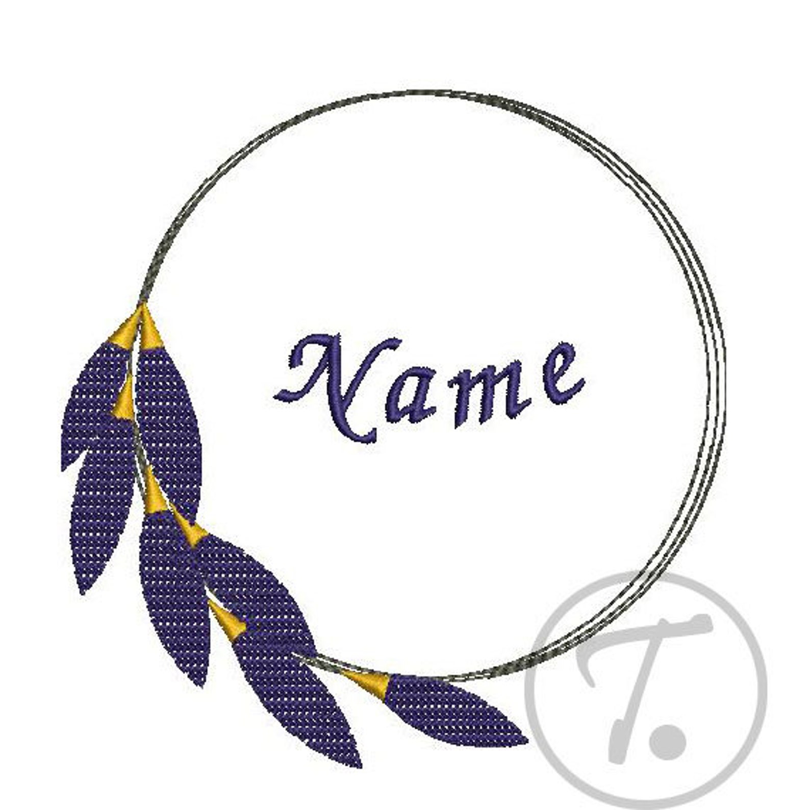Floral monogram for name frame embroidery clothes  etsy Floral monogram for name frame embroidery clothes  etsy