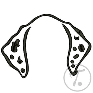 Dalmatian Dog Ears Embroidery Design: Outline, (4 Size) Pattern (Digital Download)