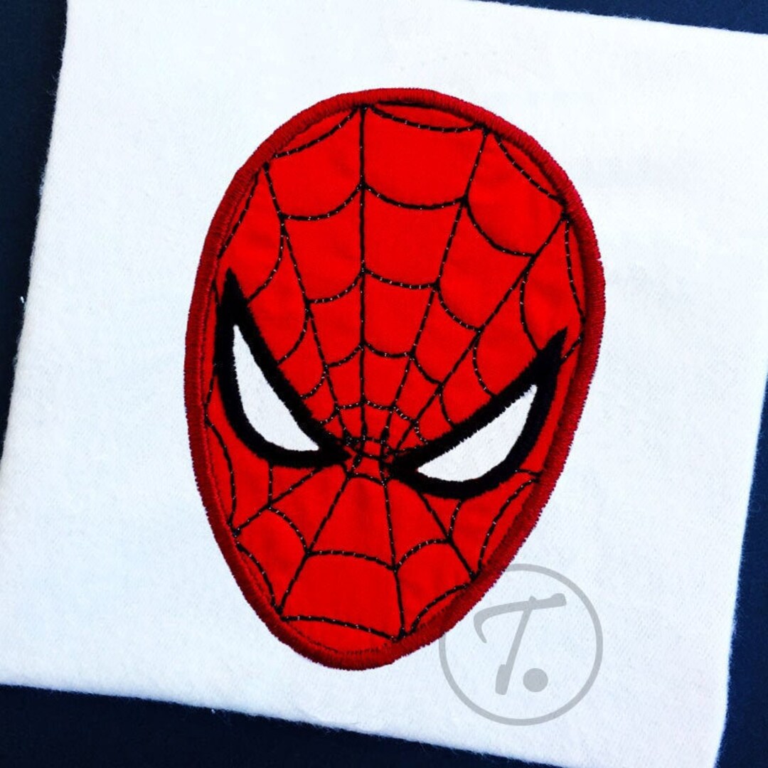 Spiderman Mask Applique Design: Embroidery Pattern (4 Size) (digital ...